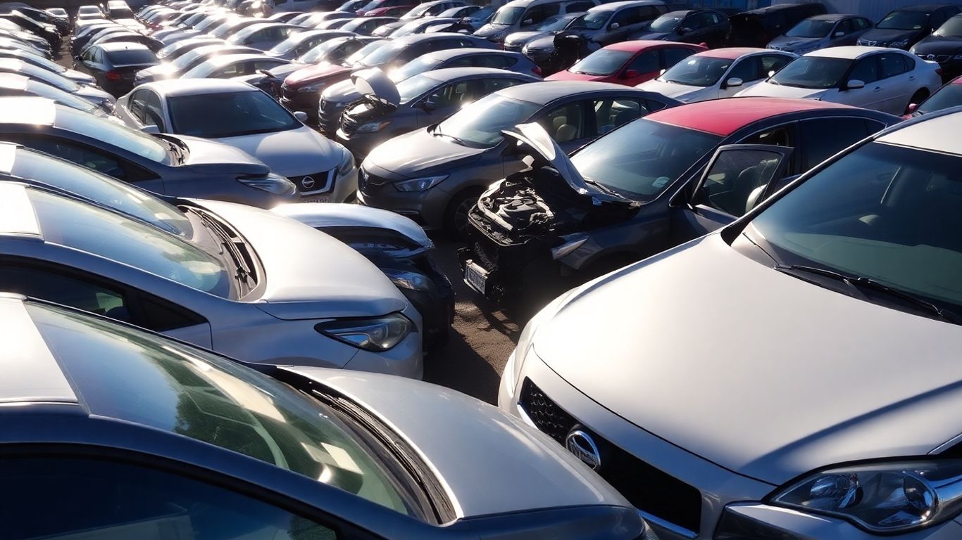 Nissan car parts at a Melbourne wrecking yard
