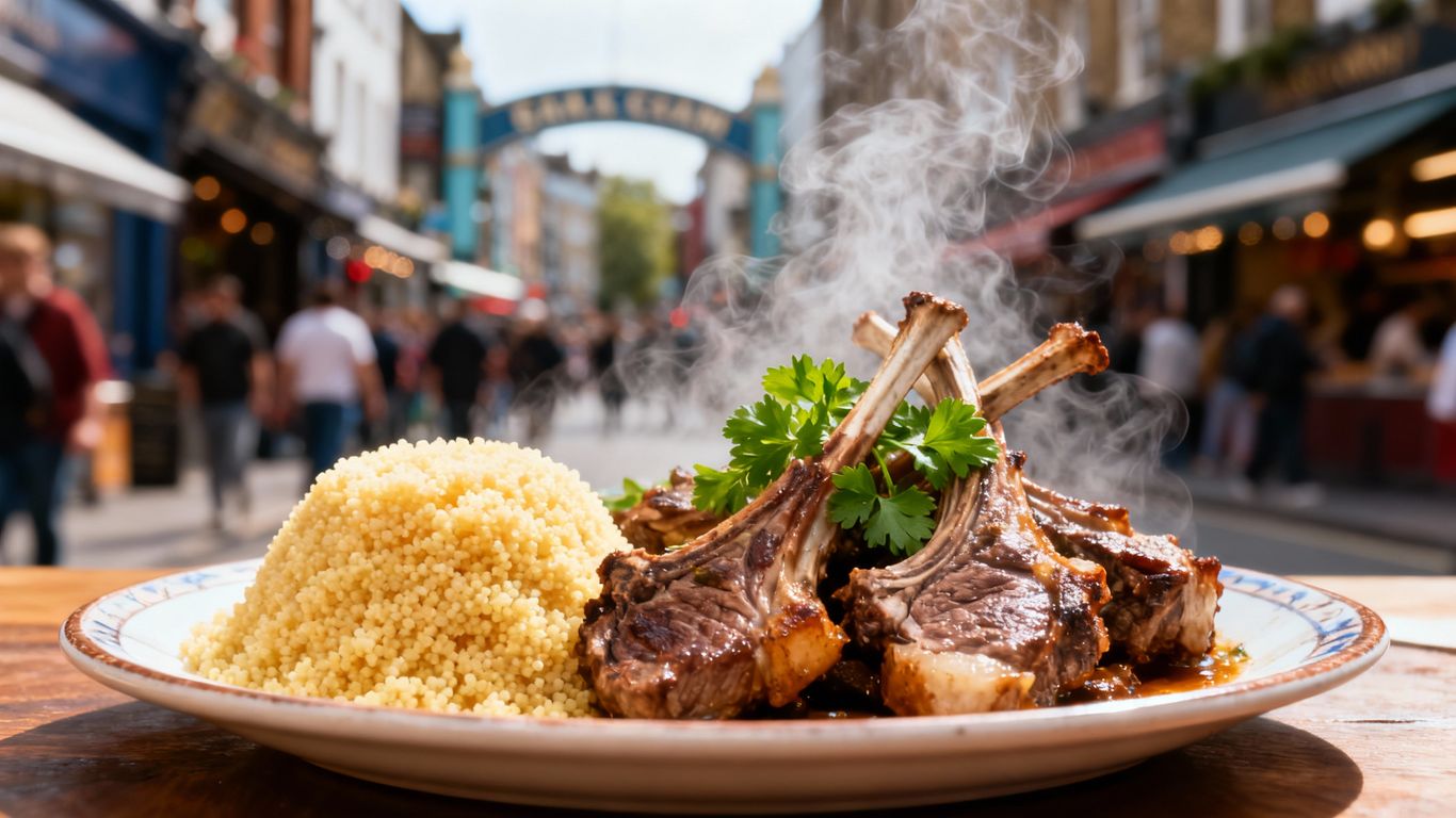 Halal lamb chops in Camden Town