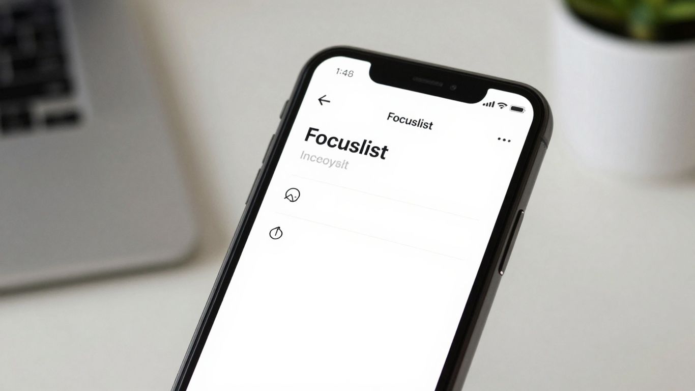 FocusList app on a smartphone screen.