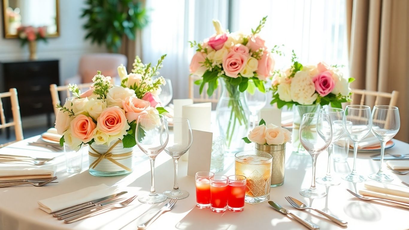 Elegant bridal shower table setting in Dallas.