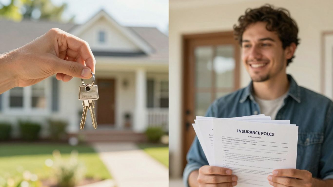 Homeowner with insurance policies and house.