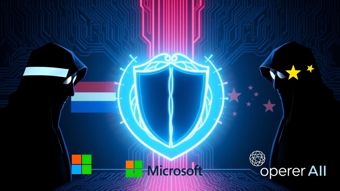 AI shield blocks hackers with global motifs in background