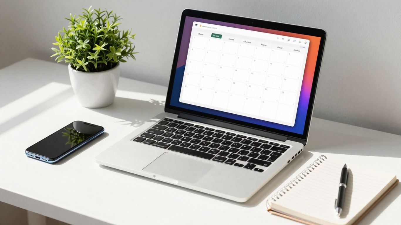 Organized digital calendar on a laptop screen.