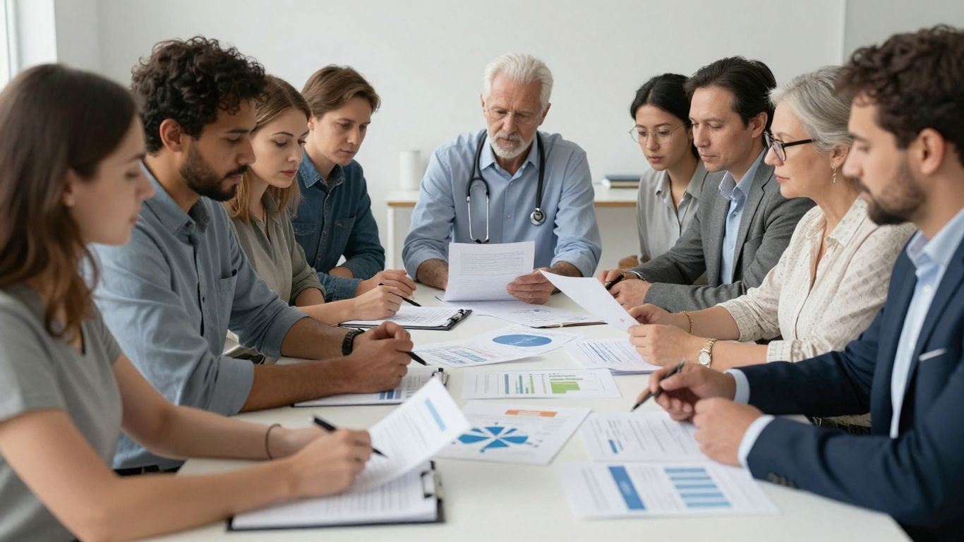 People discussing Medicare Supplement Insurance options.