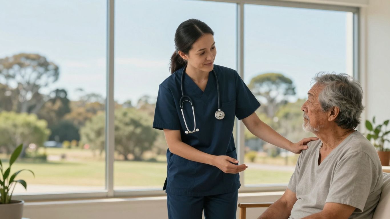 Mental health nurse supporting patient in Perth.