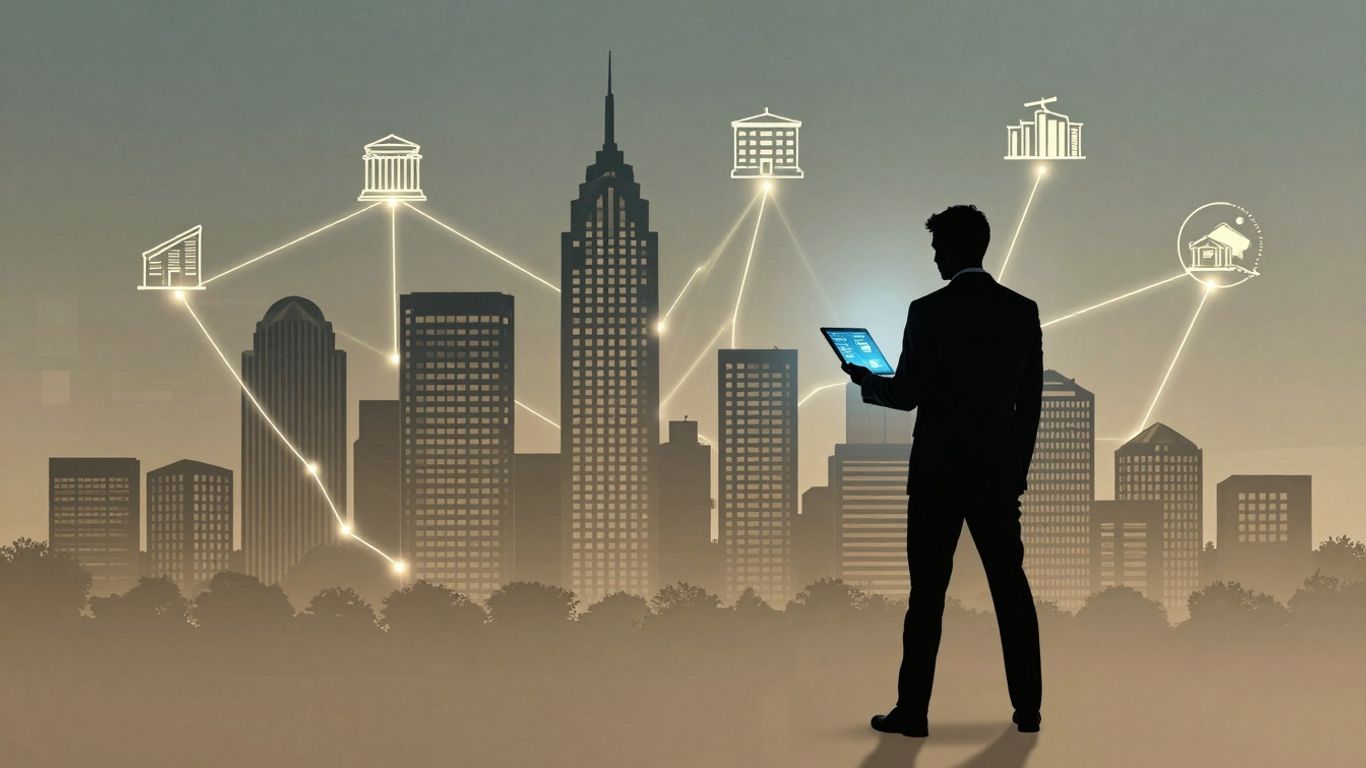 Austin IT consultant infographic with business icons.