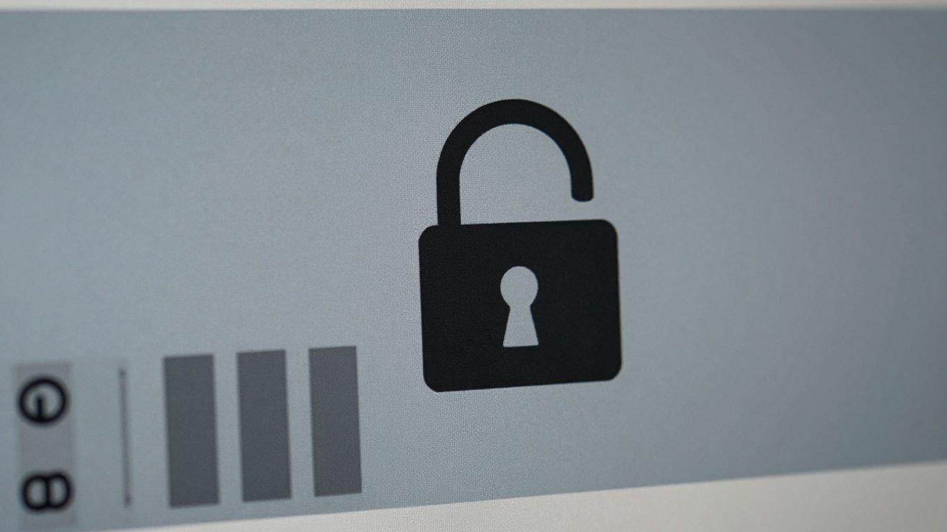Llave de Office 365 y candado en pantalla de computadora.