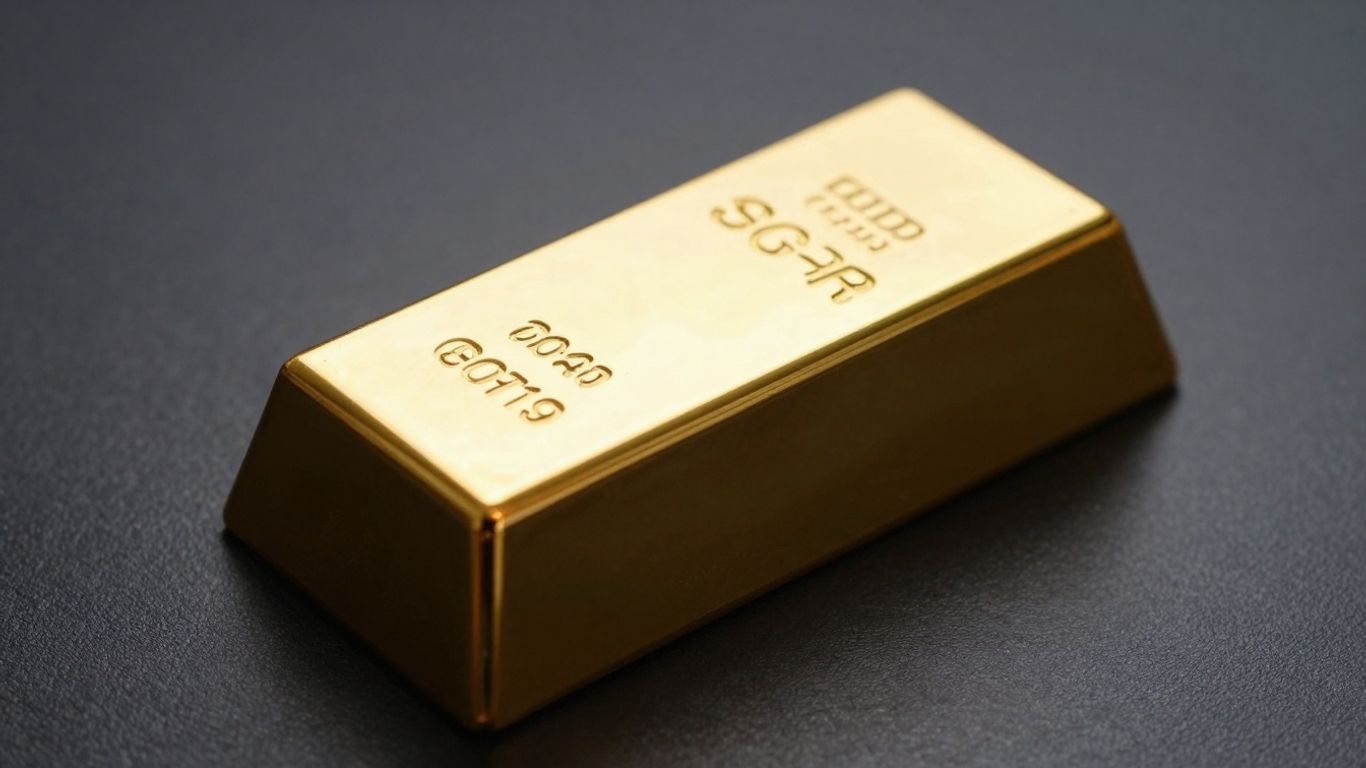 深色背景上閃亮的金條。