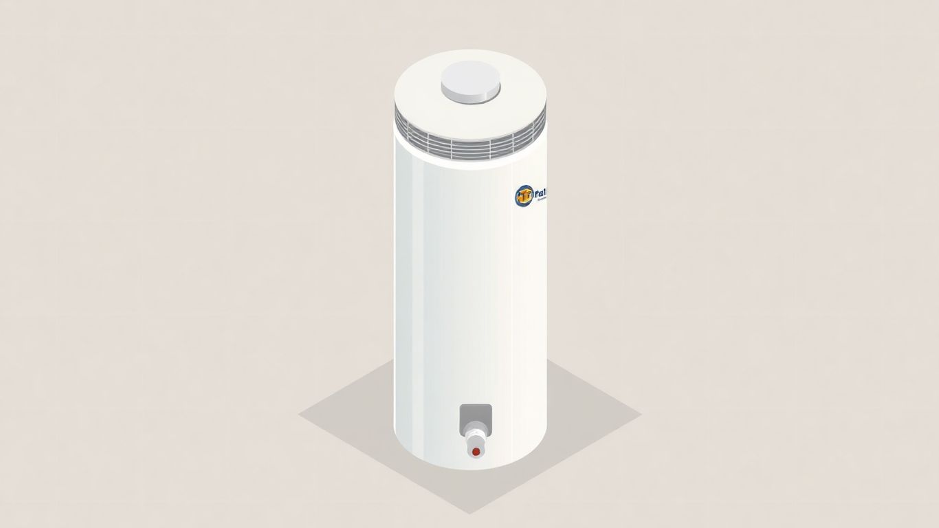 Isometric water heater with subtle signs of wear.