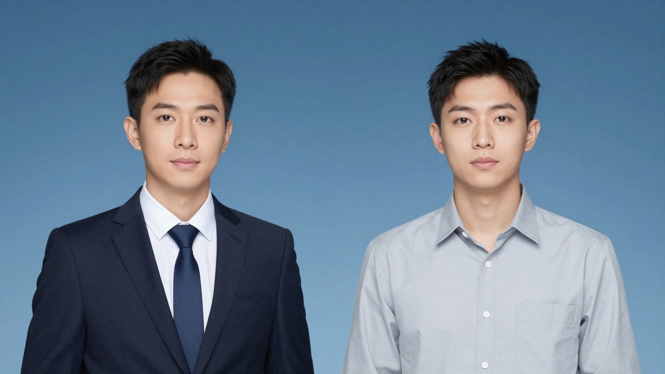 Vergleich von zwei Arbeitsmodellen mit unterschiedlicher Kleidung.