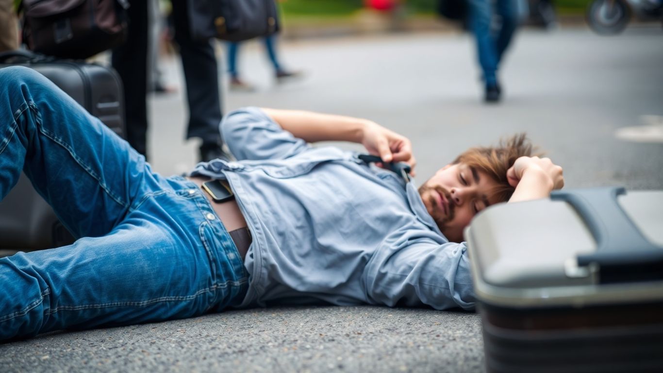 Unfall auf Reisen mit Koffer