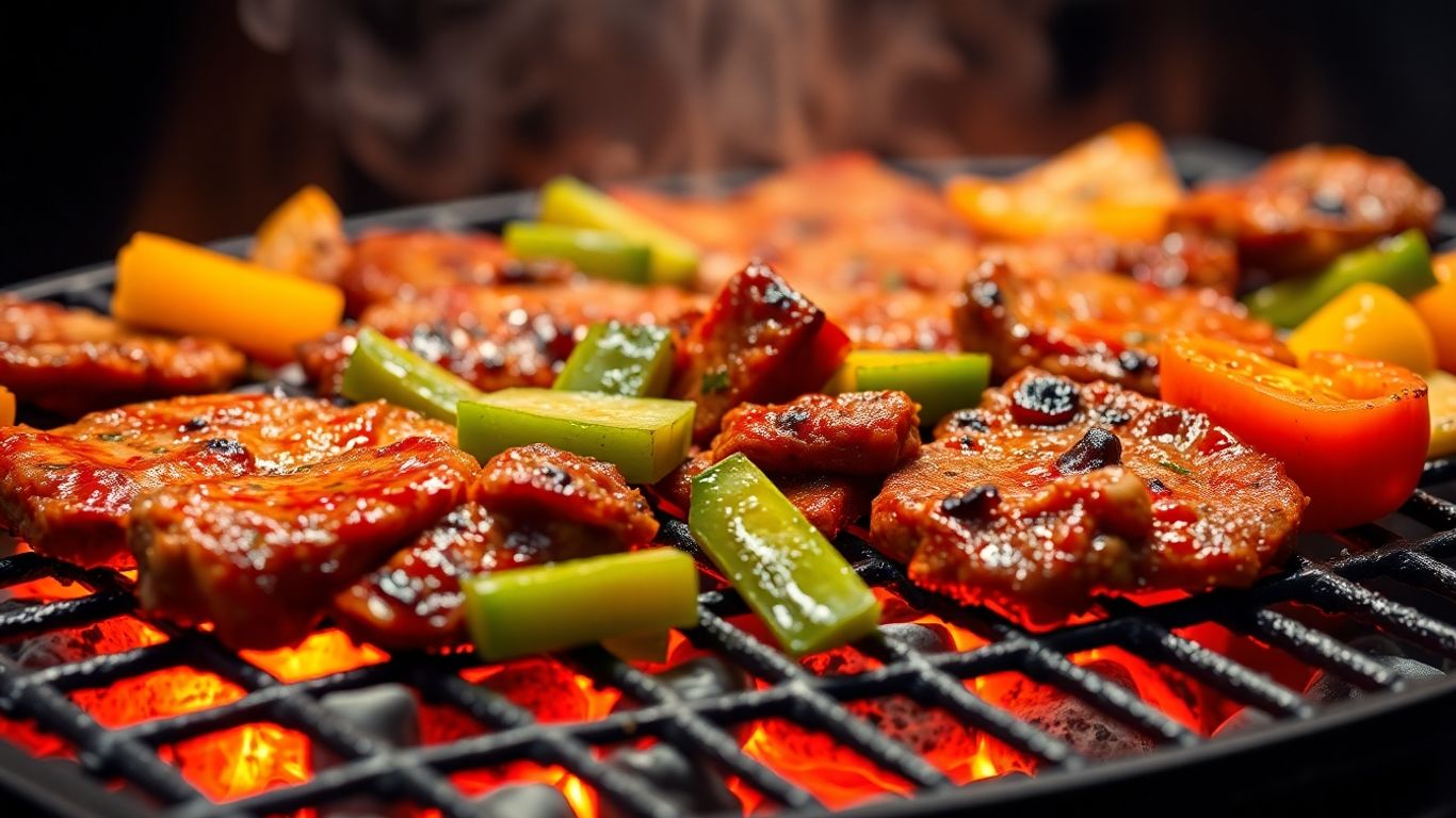 เนื้อกระทะฮาลาลย่างบนเตาร้อนๆ