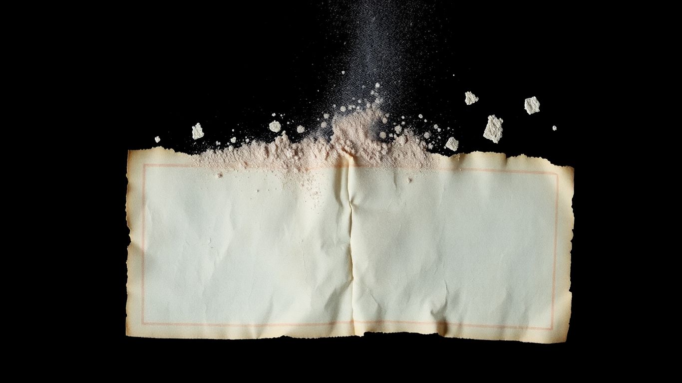 Crumbling fiat currency bill turning to dust.