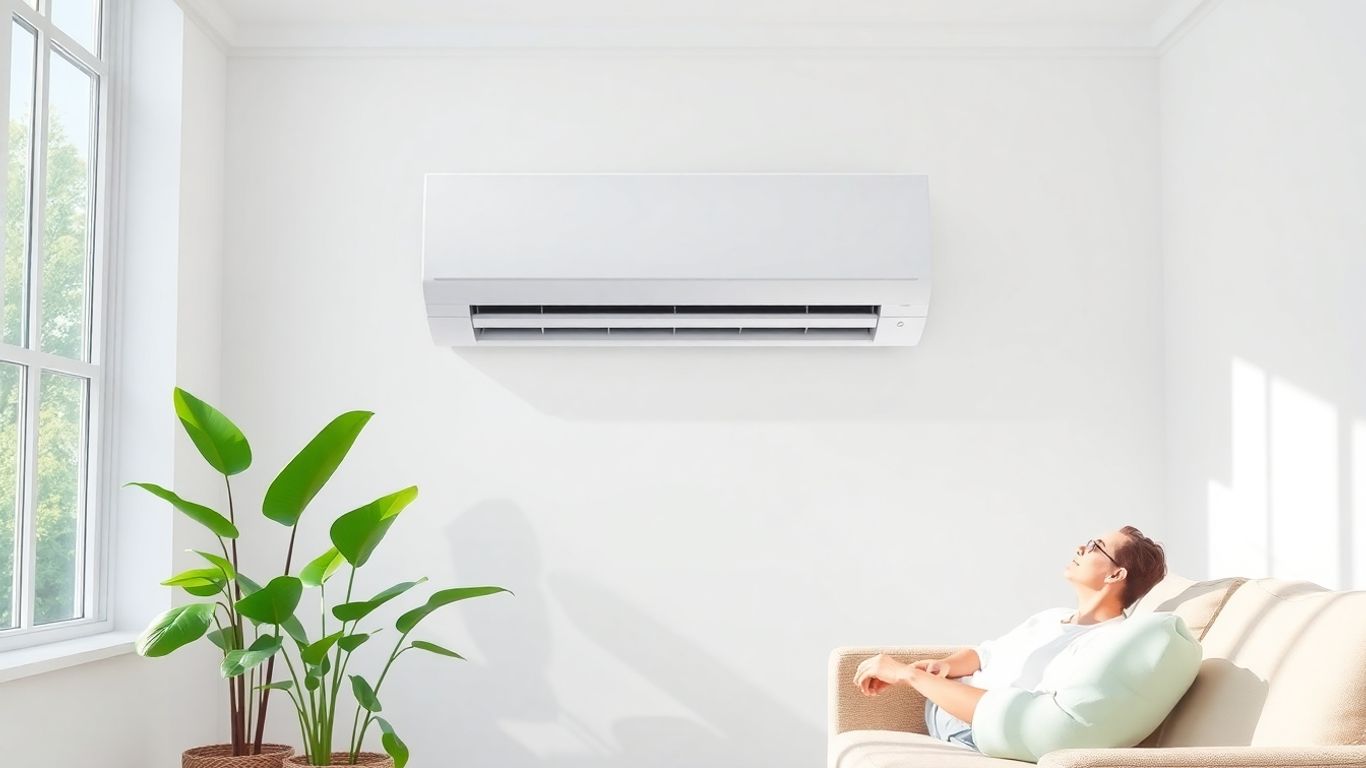 Moderne Klimaanlage im Wohnzimmer für besseres Raumklima