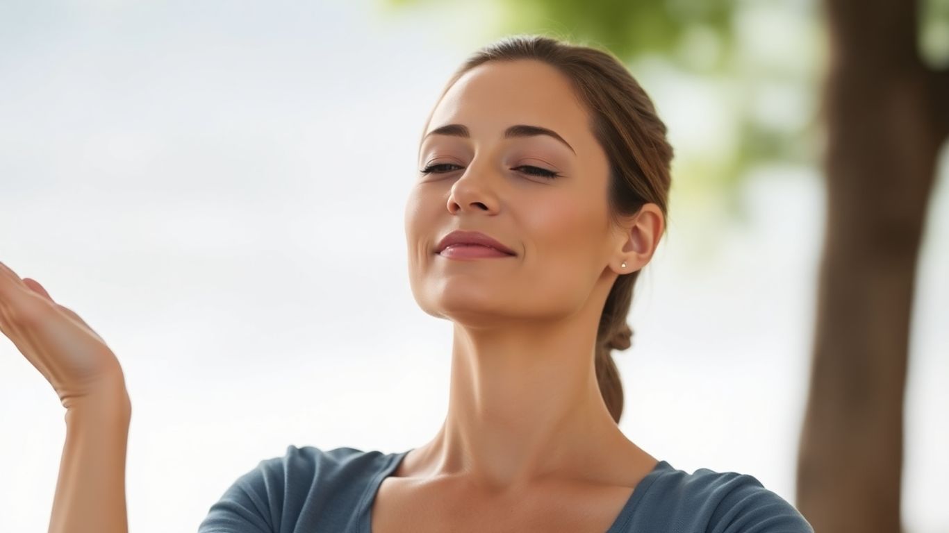 Woman meditating peacefully in a yoga pose.
