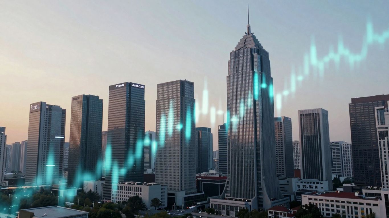Financial news and technology advancements visualized.