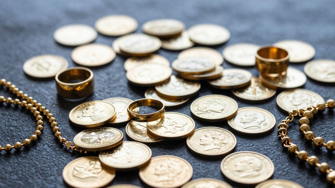 Gold coins and jewelry for sale