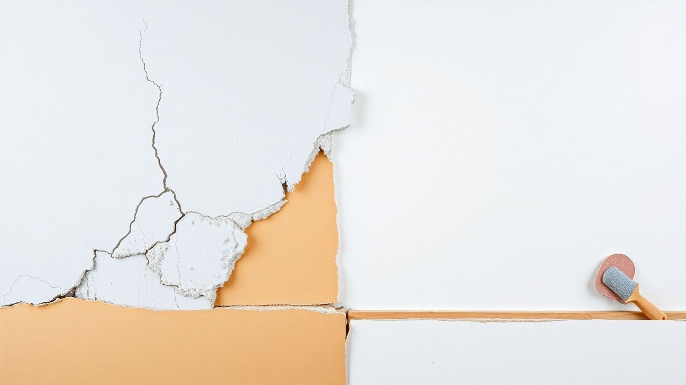 Seamless drywall repair next to a cracked patch.