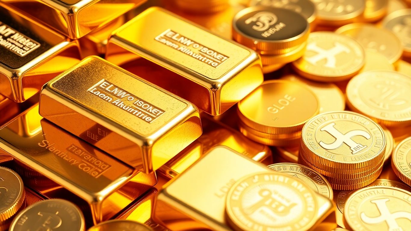 閃亮的金條和金幣
