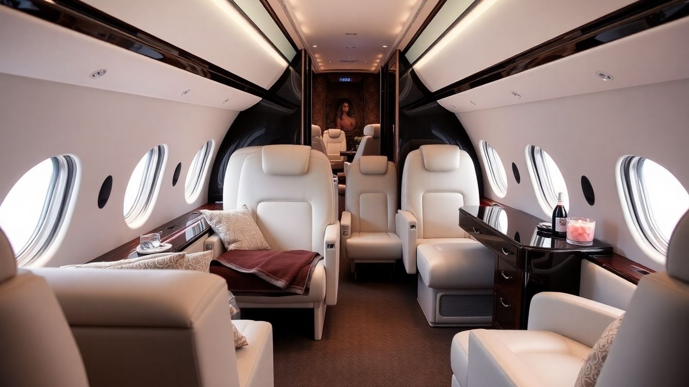 Interior of Kim Kardashian's private jet