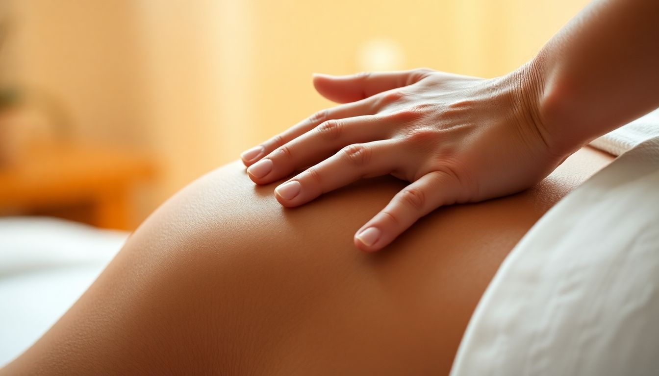 Hands performing a gentle, personalized shoulder massage.