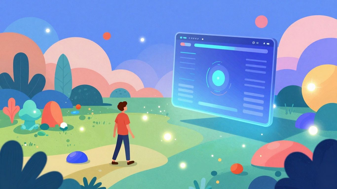 AI image editor interface with abstract elements