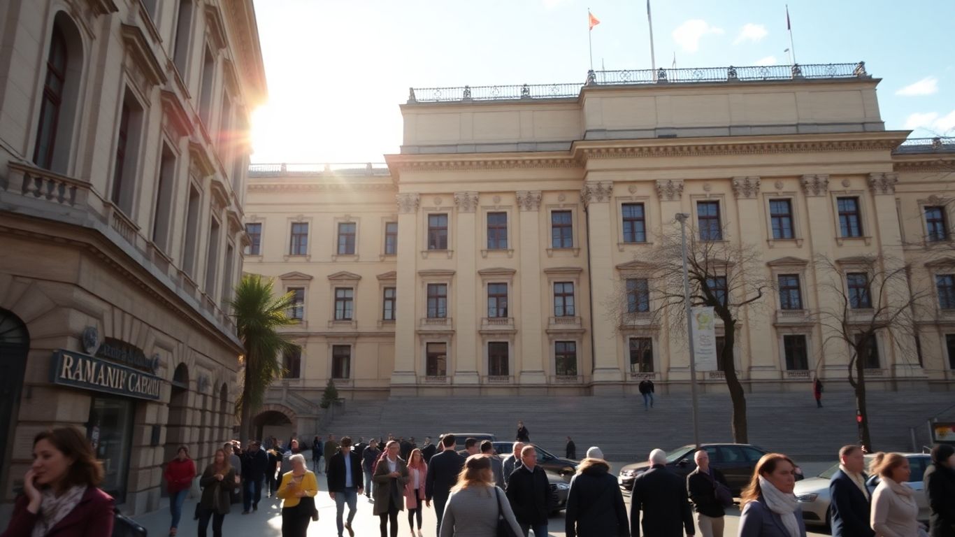 Guvernul și clădiri de birouri din București.