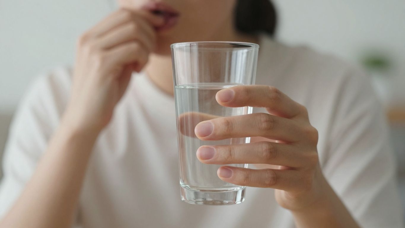 Person considering water for hunger management.