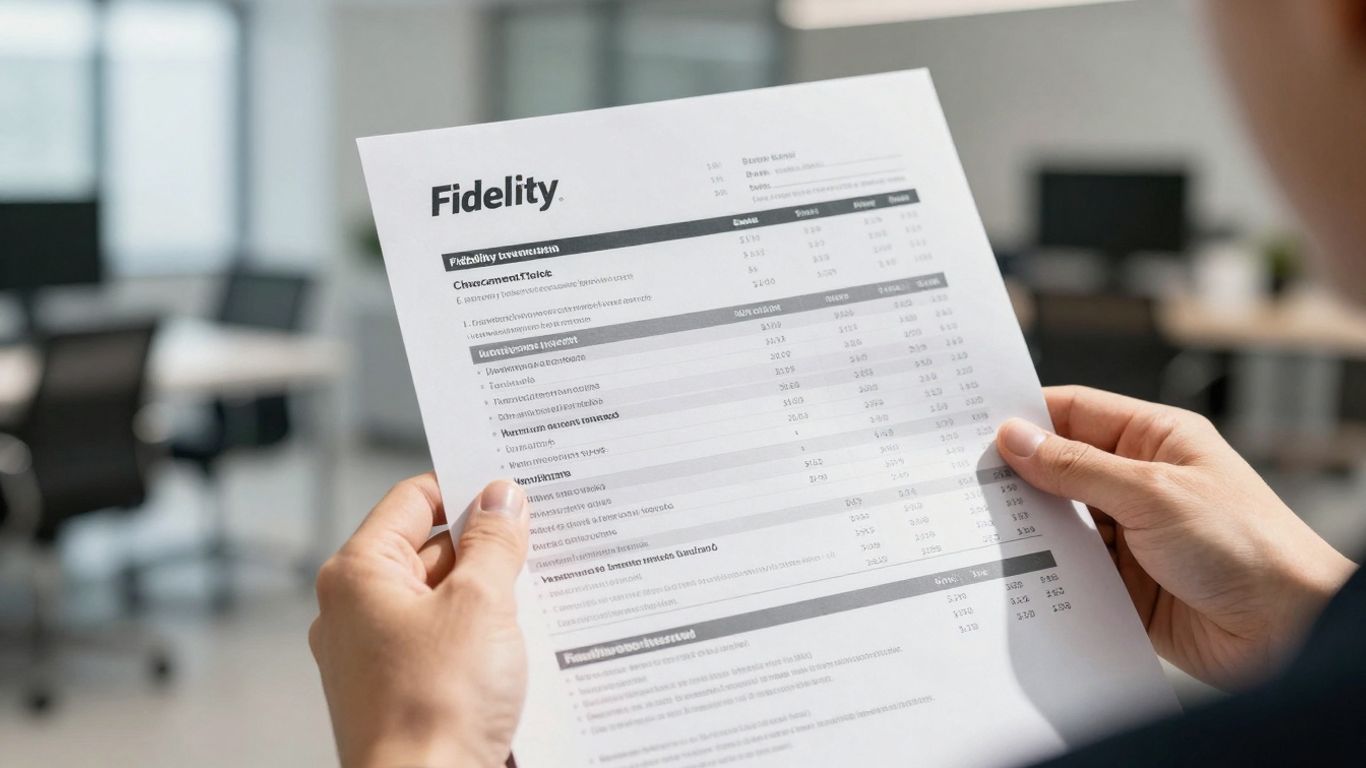 Fidelity investment statement held by a hand, financial growth.