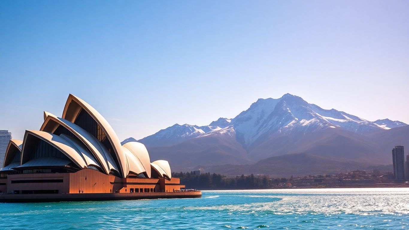 Peisaj pitoresc din Australia și Noua Zeelandă.