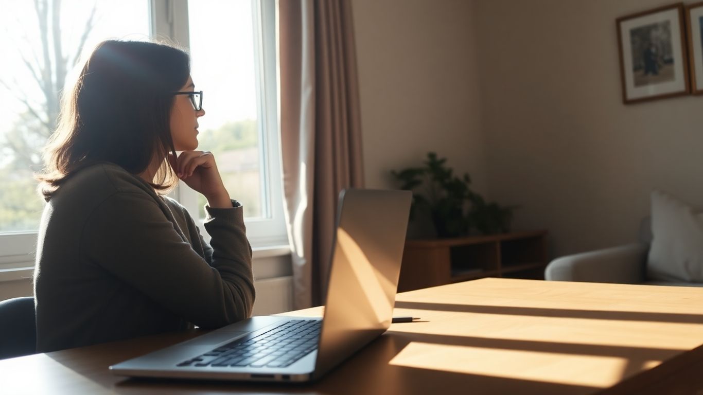 Persona trabajando desde casa con flexibilidad.