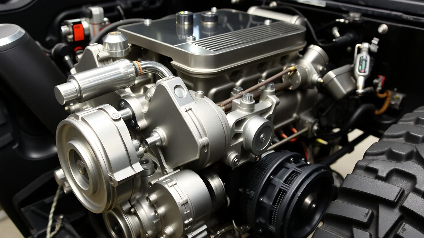 Jeep engine and motor ready for adventure