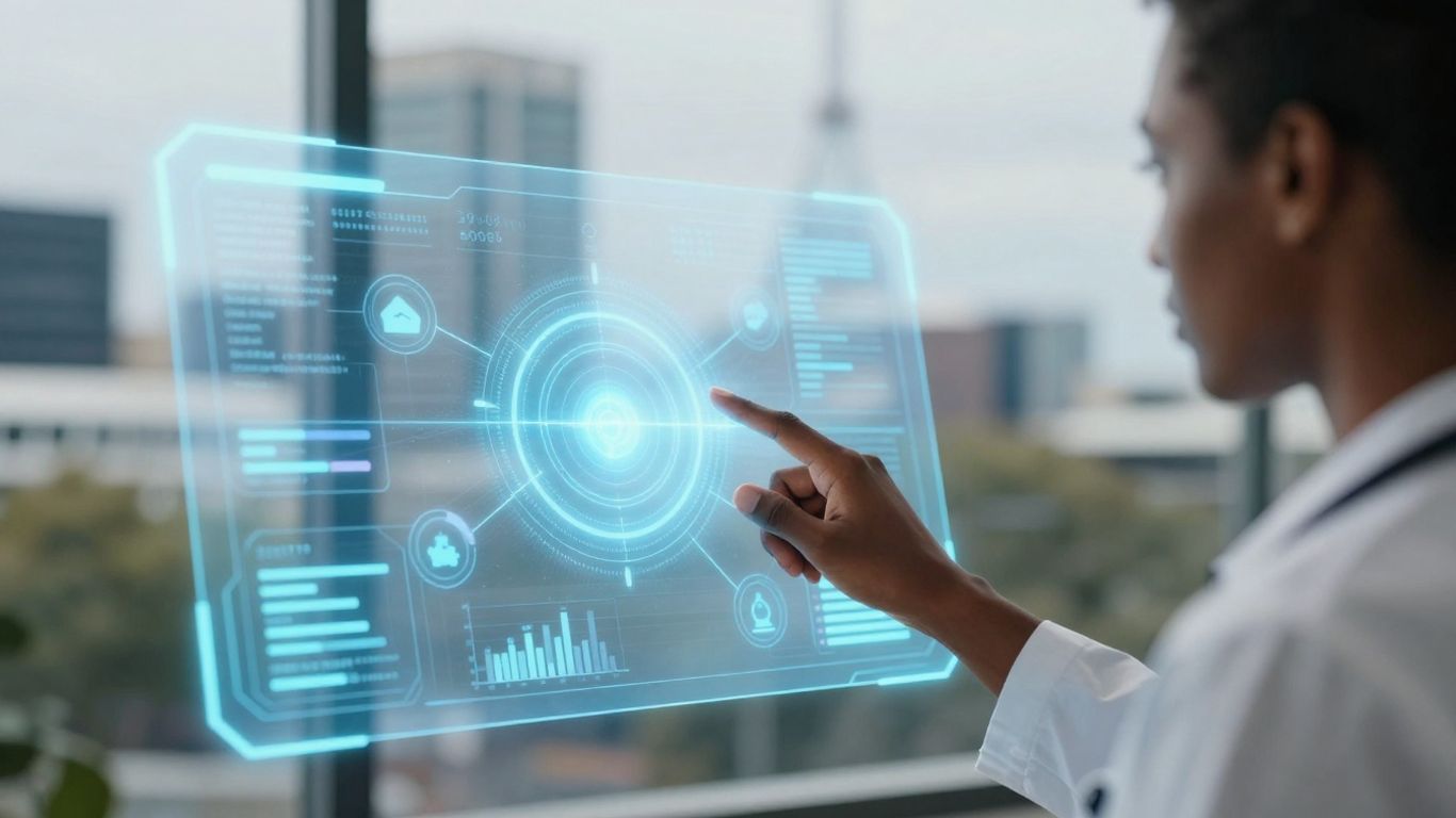 Person using digital health record interface in Canberra