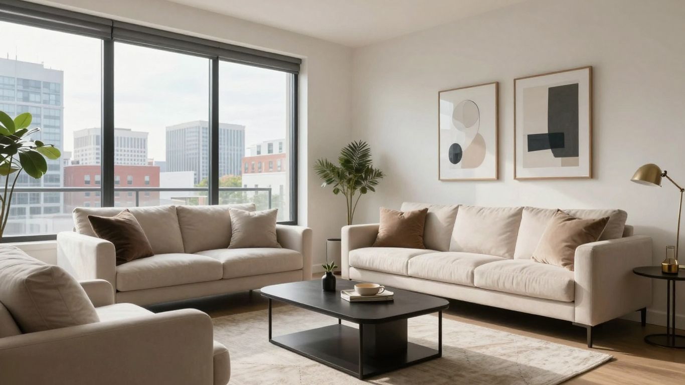 Atlanta Airbnb interior with city view