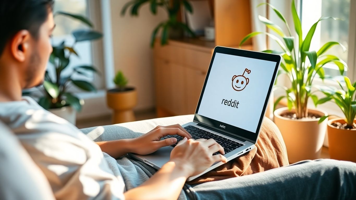 Person working remotely on a laptop at home.