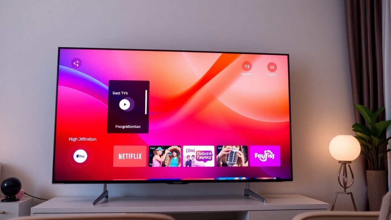 Interface d'un abonnement IPTV moderne sur un écran de télévision.