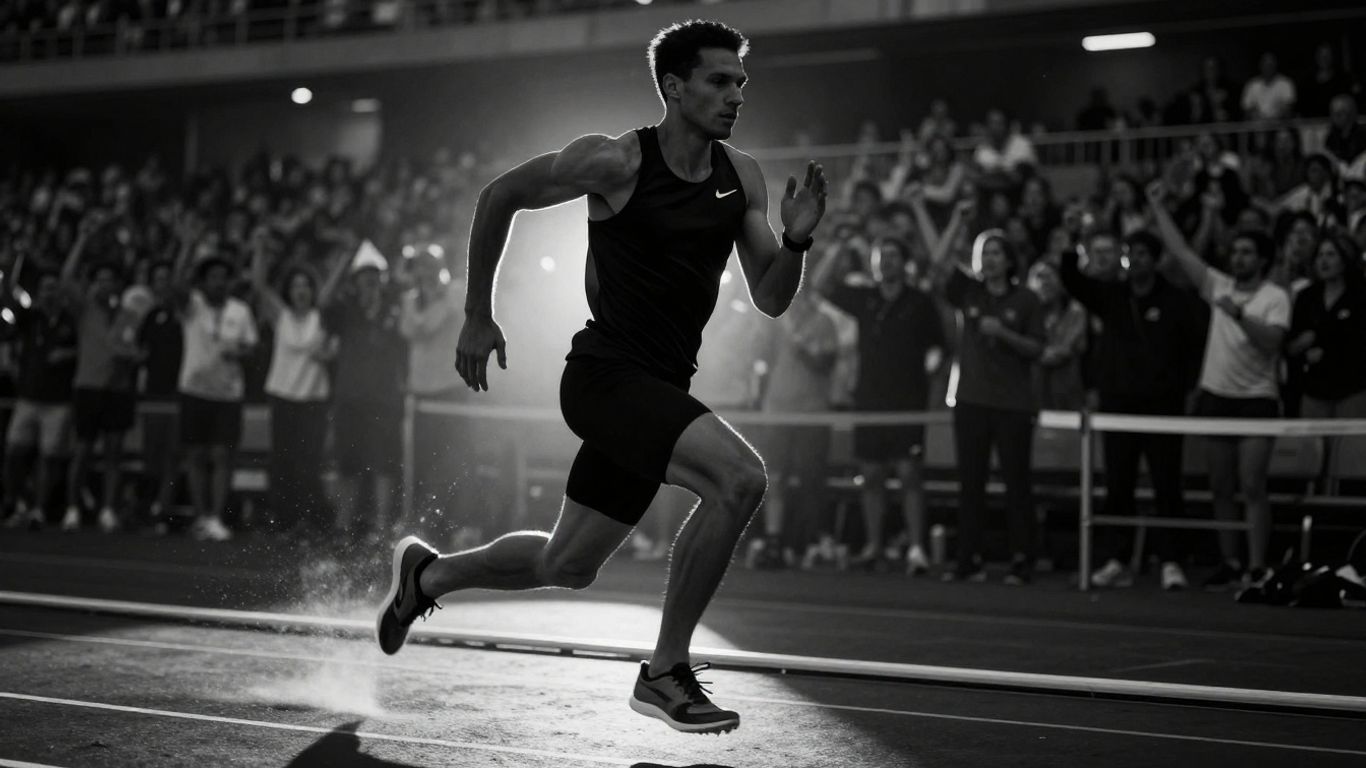 Atleta correndo com segurança após lesão.