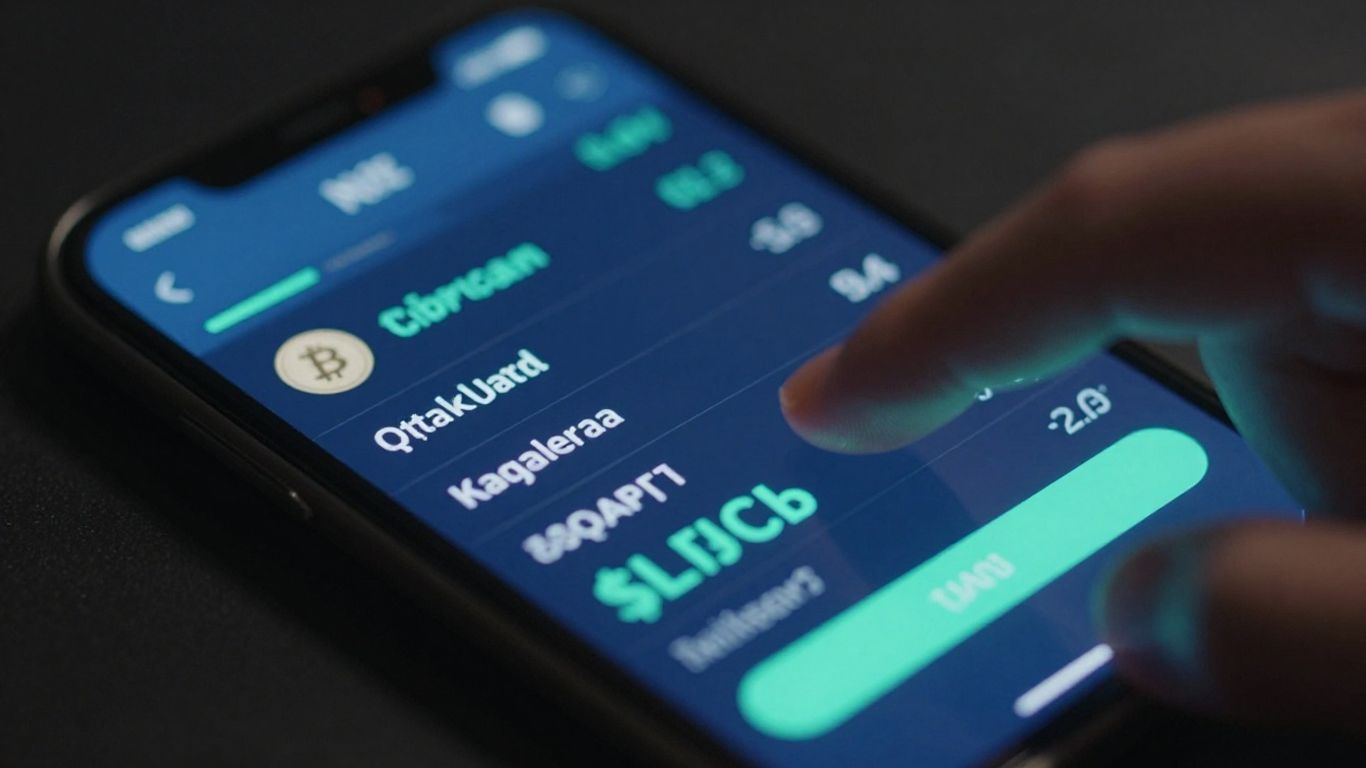 Digital crypto wallet showing transactions and balances.