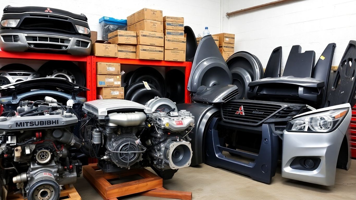Genuine Mitsubishi parts displayed in Melbourne.