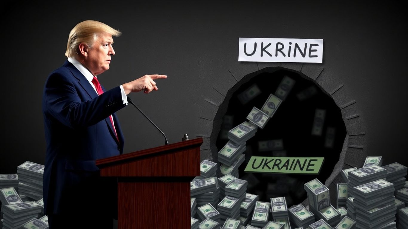 Senator points at Trump silhouette, money flows into Ukraine hole.