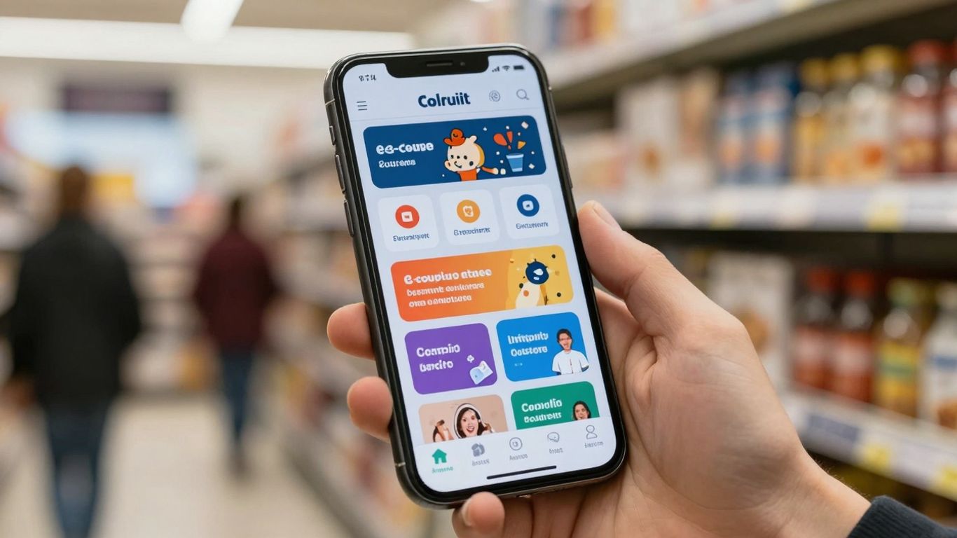 Colruyt e-coupons on a smartphone screen