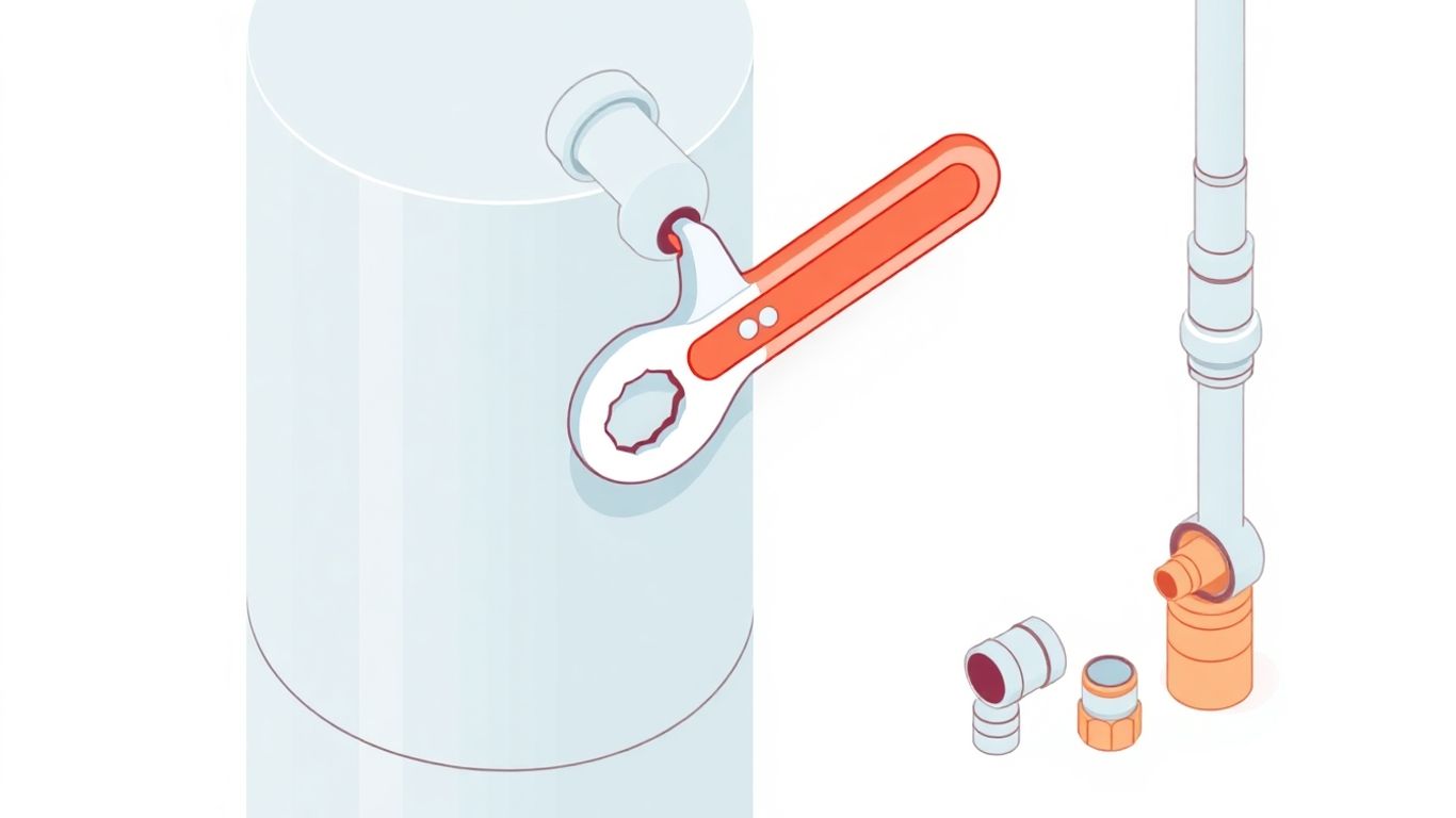 Water heater repair and leak troubleshooting illustration.
