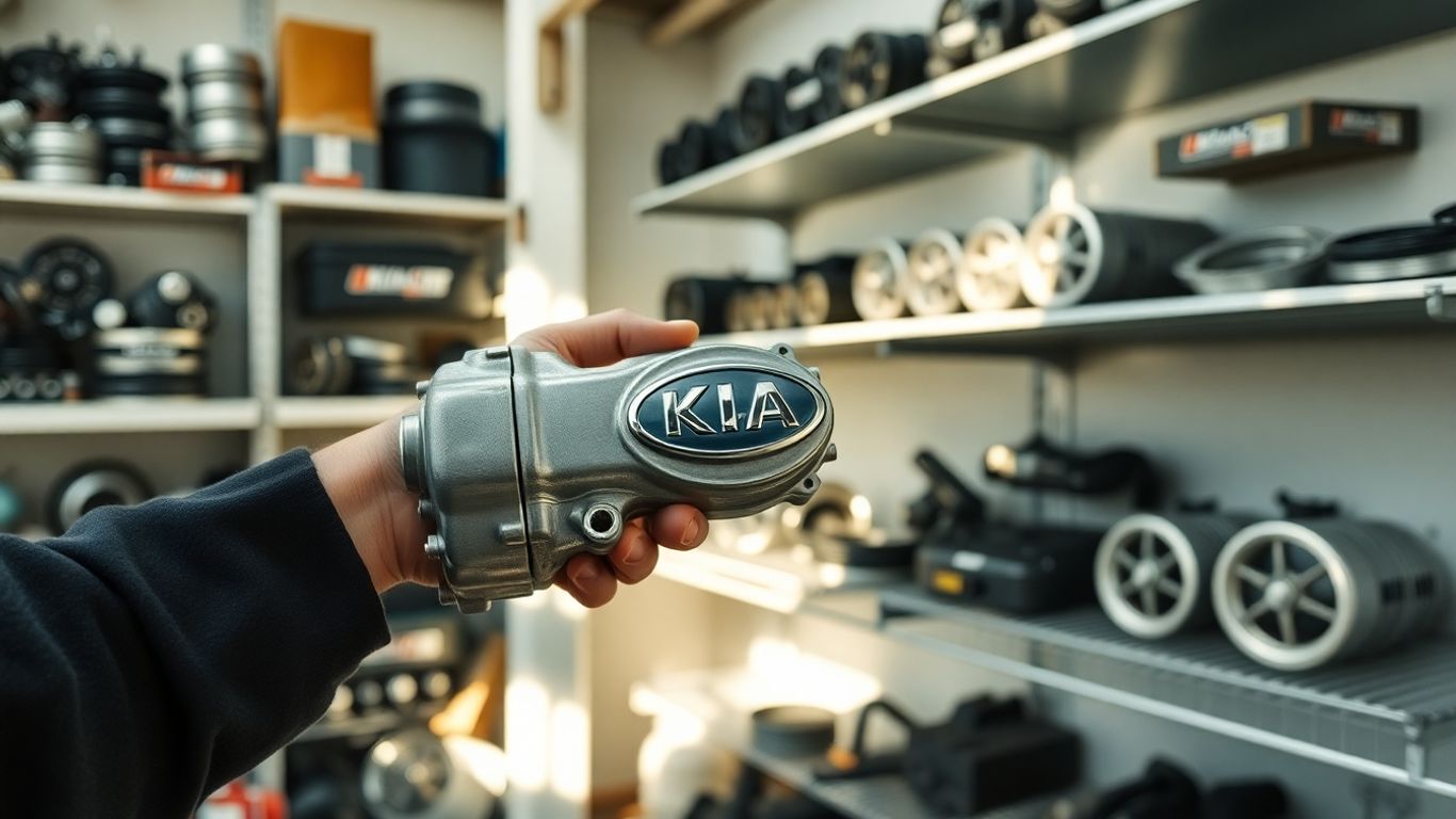Kia car parts in a workshop