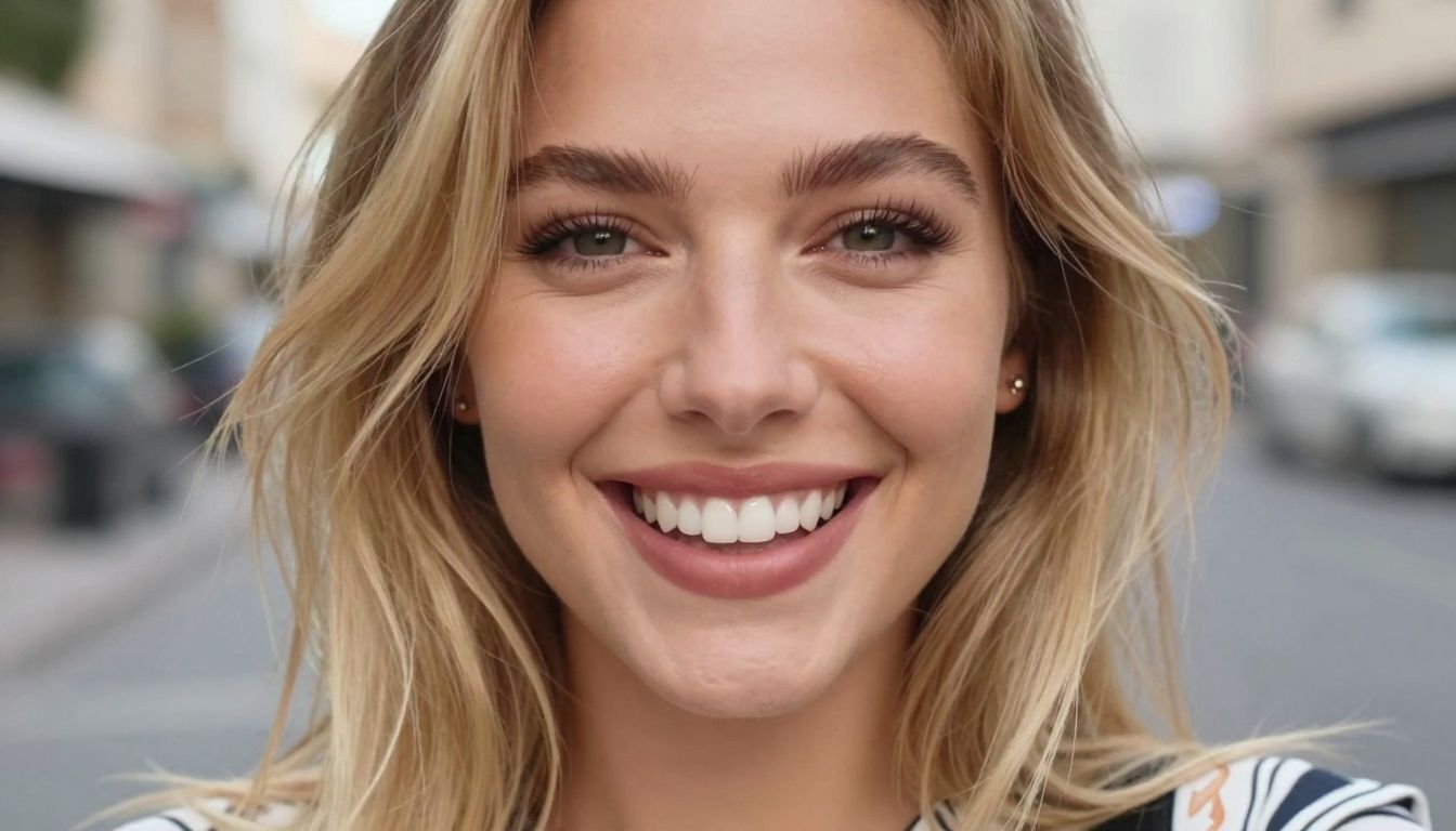 Attractive blonde woman taking a selfie in Indianapolis.