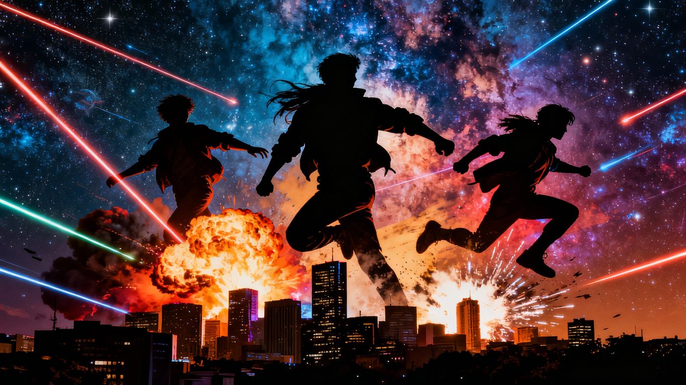 Collage of futuristic movie posters for 2025-2026 releases.