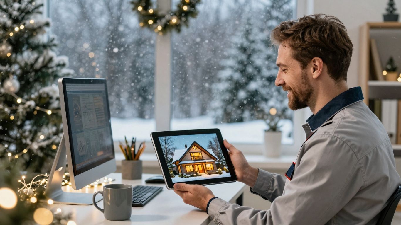 Contractor marketing during winter holidays for more leads.