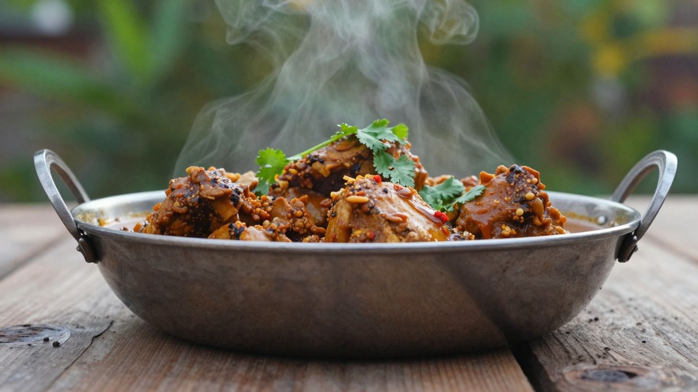 Authentic Desi chicken curry in a bowl.