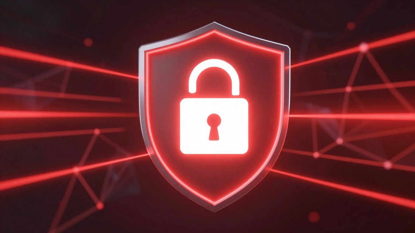 Scut digital protejând împotriva atacurilor cibernetice.