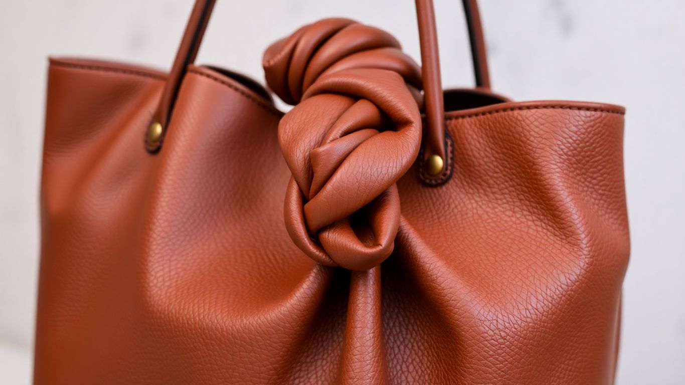 Leather knot bag with unique knot detail