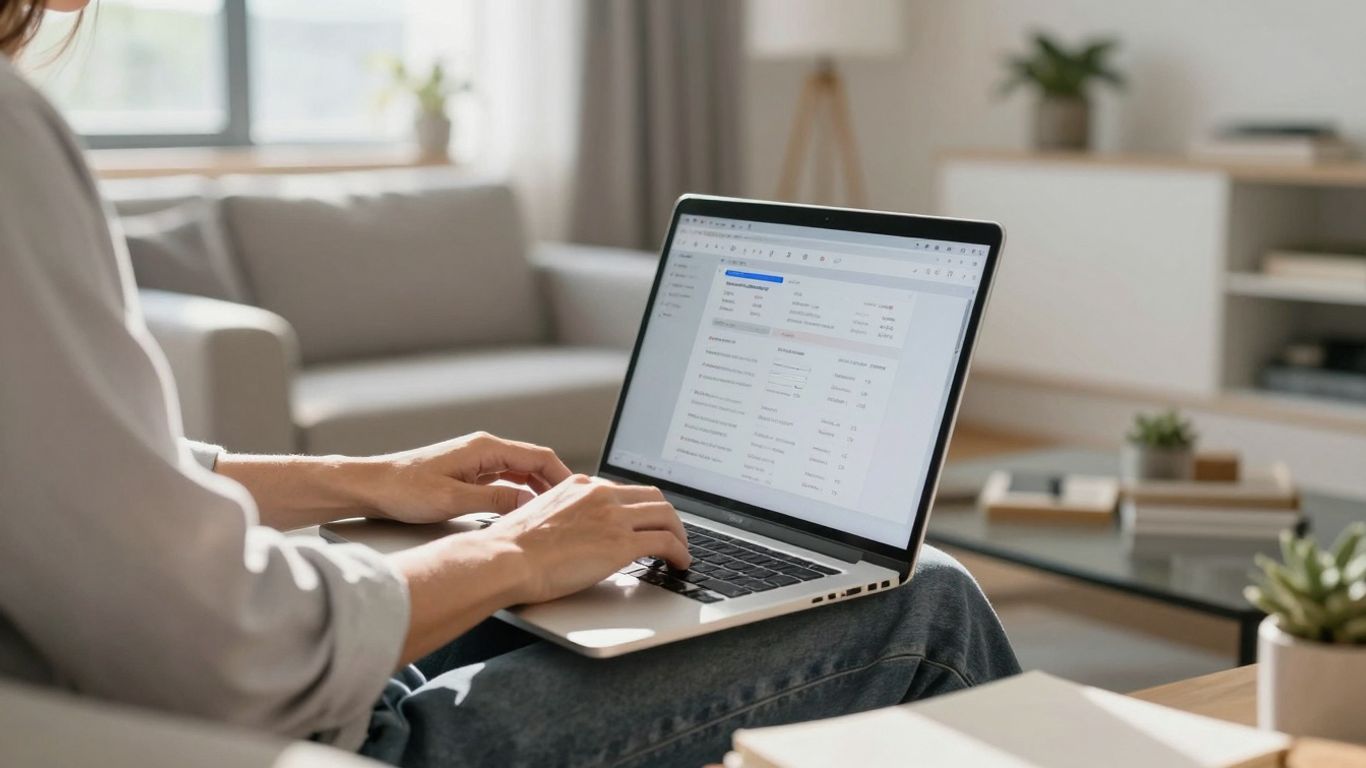 Person working from home on laptop